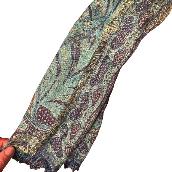 Lot of 2 Fashion Scarfs Black White Stripe Blue Paisley Brand New Never Worn - Picture 11 of 12